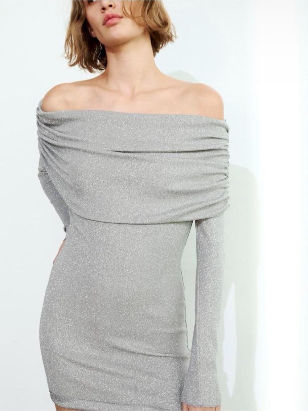 Zara strapless metallic thread dress - Picture 4 of 4
